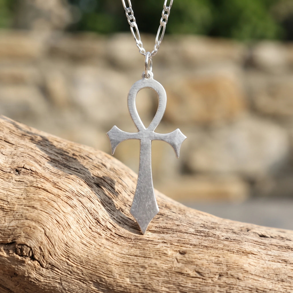925 Sterling Silver Ankh Key of Life Durable Cross Pendant Faith Gift