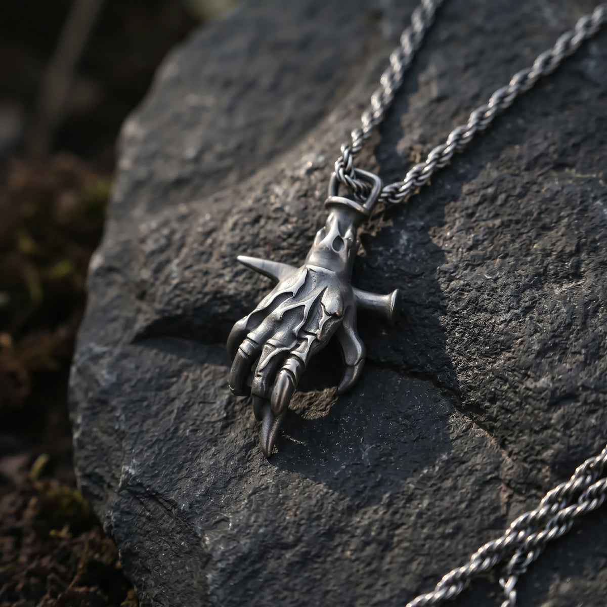 925 Sterling Silver Holy Nail Crucifixion Hand Pendant Bearing His Eternal Sacrifice