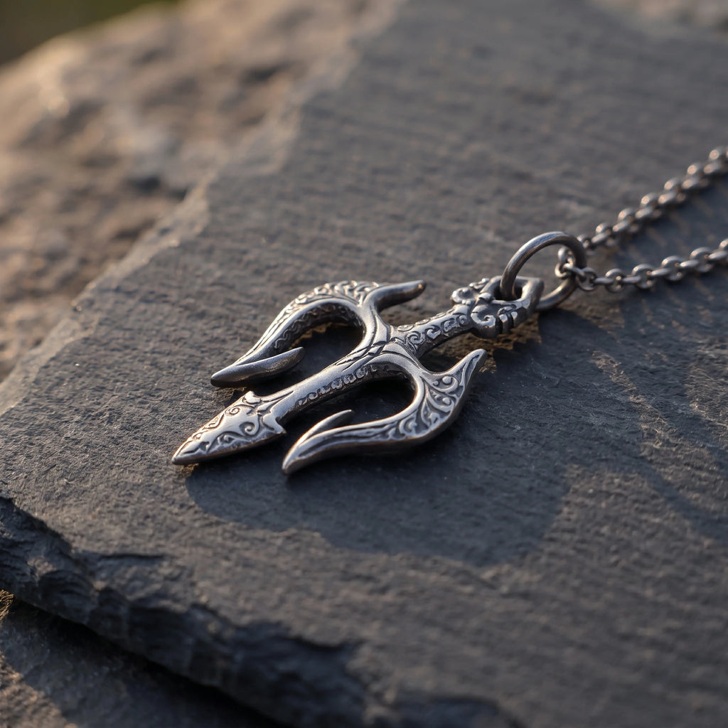 925 Sterling Silver Holy Trinity Trident Cross Pendant Shielding Your Heart In Divine Grace