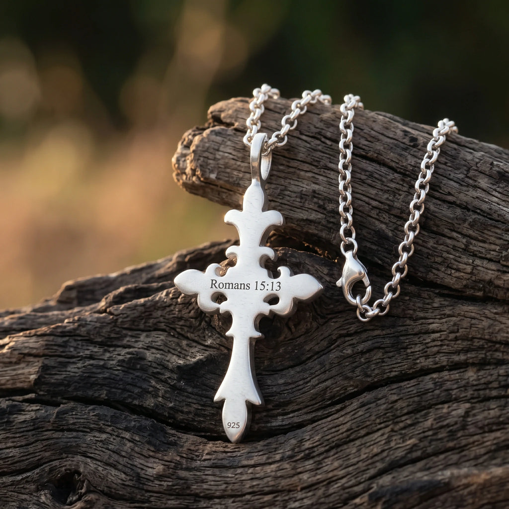Custom 925 Sterling Silver Royal Crown Cross Pendant Exalting Christs Eternal Kingdom