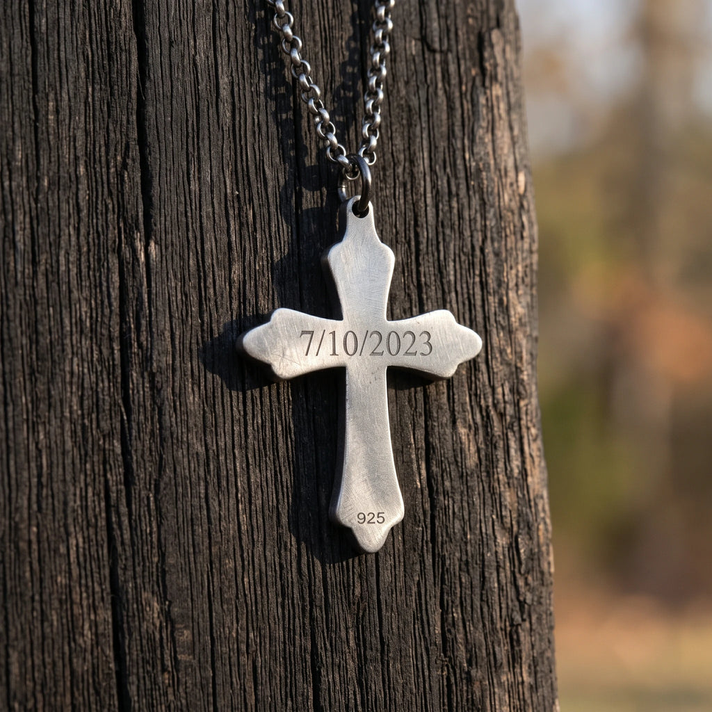 Custom 925 Sterling Silver Trinity Cross Pendant for Sacred Grace & Holy Salvation