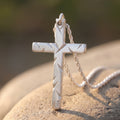 925 Sterling Silver Chiseled Holy Cross Durable Religious Faith Pendant Necklace