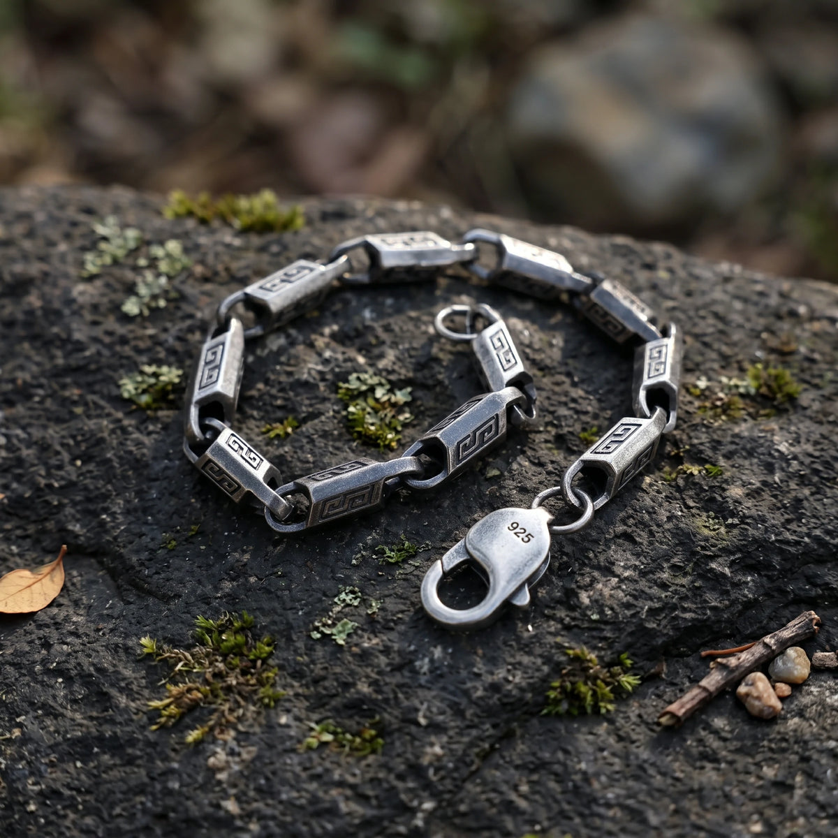 Custom 925 Sterling Silver Engraved Link Bracelet for Timeless Style and Personal Identity