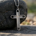 Engraved 925 Sterling Silver Layered Cross Pendant for Unshakable Faith & Sacred Protection