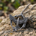 925 Sterling Silver Soaring Eagle Wreath Durable Freedom Pendant Necklace