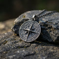 Vintage 925 Sterling Silver Compass Pendant Necklace for Guidance & Adventure