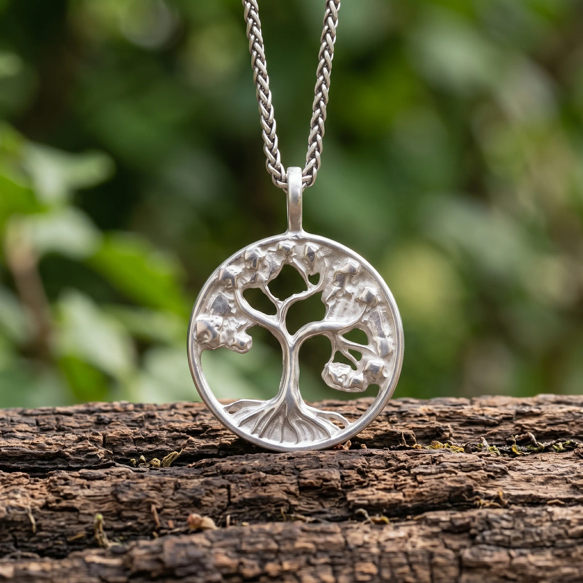 Solid 925 Sterling Silver Tree of Life Pendant Necklace for Strength & Vitality