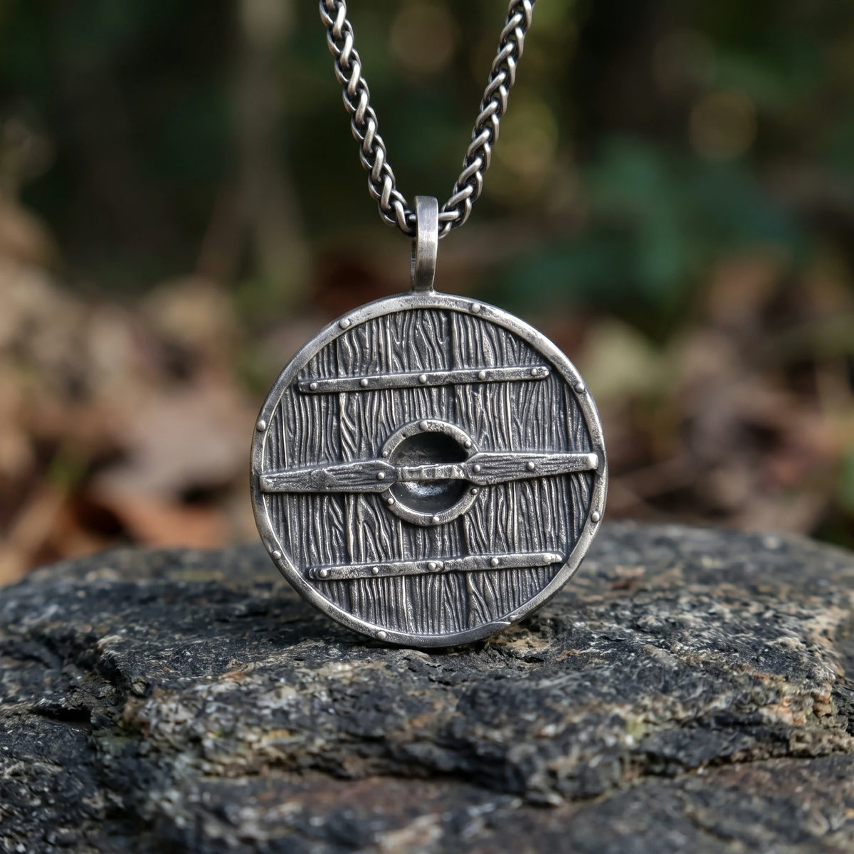 925 Sterling Silver Viking Shield Pendant Offering Rugged Strength And Timeless Style