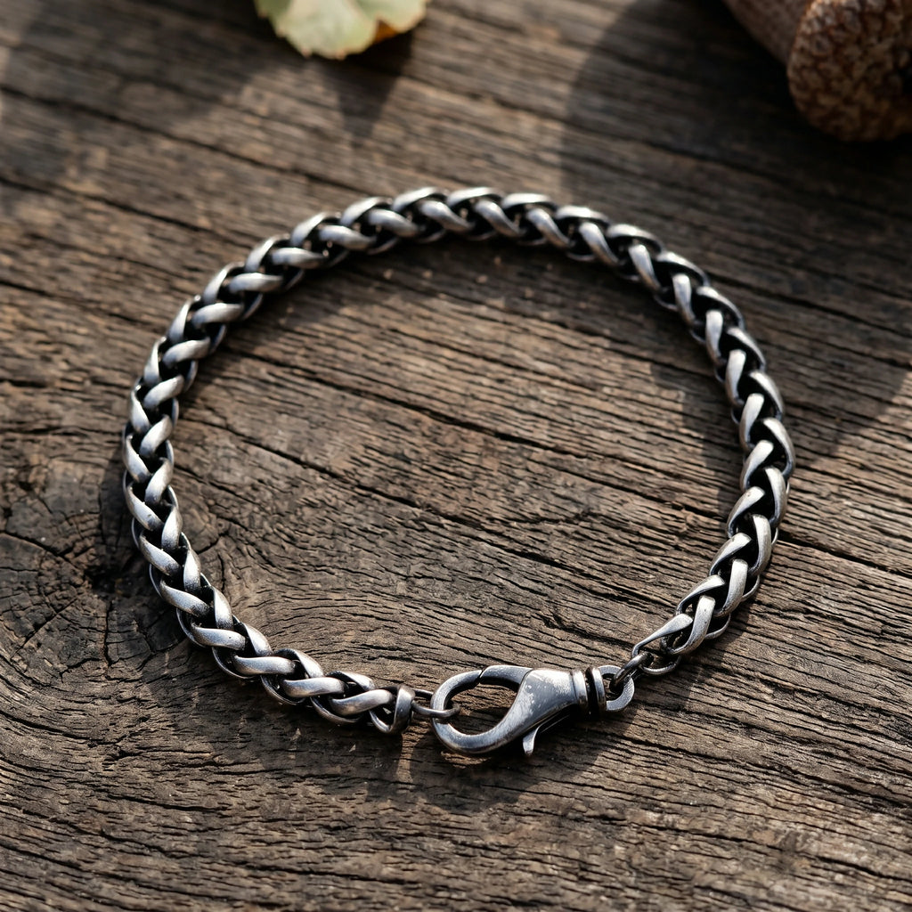 Classic Chopin Chain Bracelet, Solid 925 Sterling Silver Minimalist Wristband