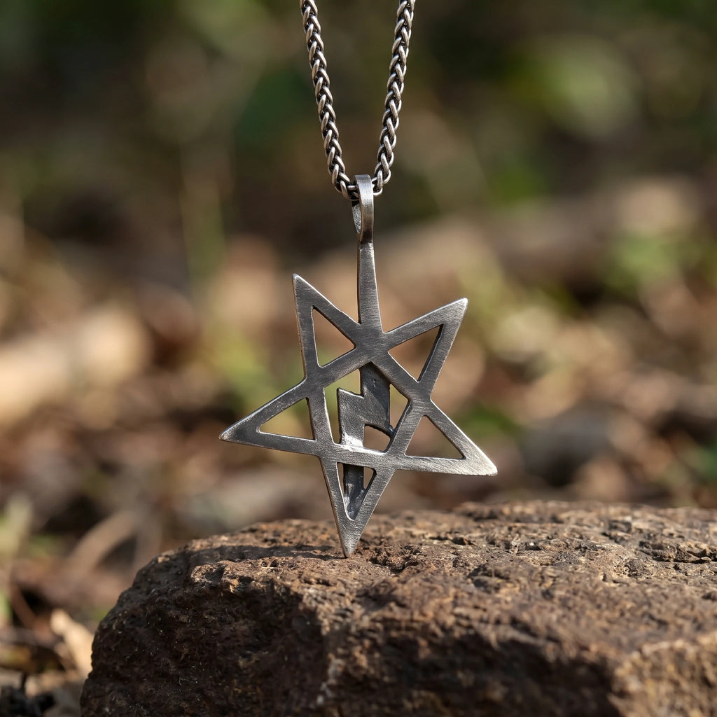 925 Sterling Silver Star Lightning Pendant for Bold Ambition and Inner Spark