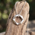 925 Sterling Silver Geometric Faceted Hexagon Pendant Exuding Modern Minimalist Edge
