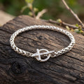 925 Sterling Silver Holy Cross Toggle Clasp Chopin Chain Faith Bracelet