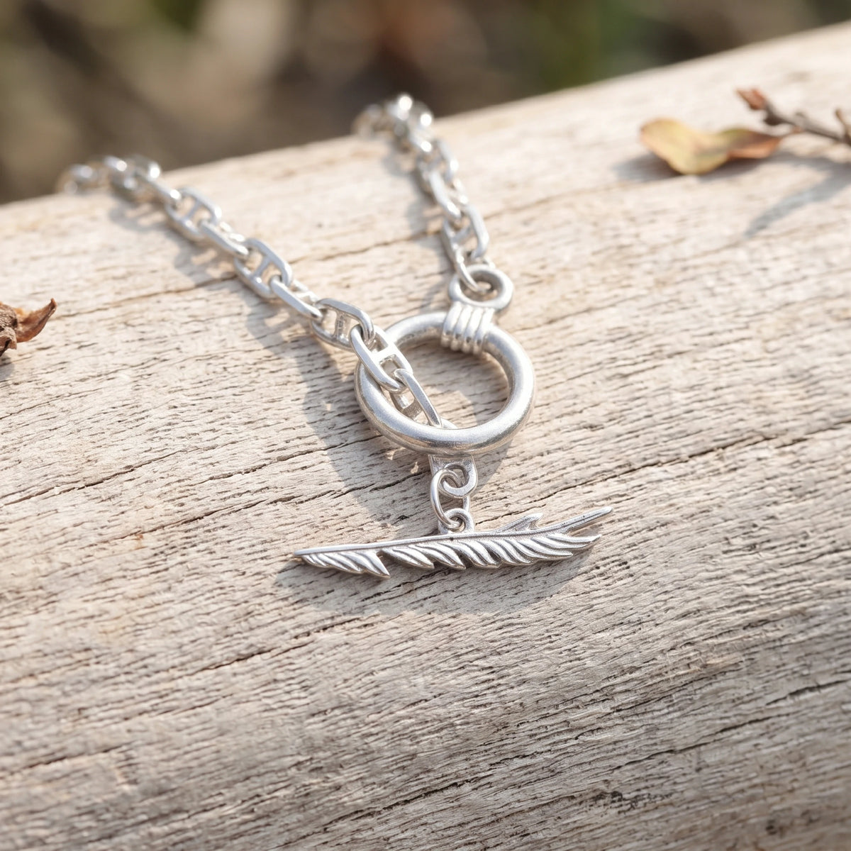 925 Sterling Silver Feather Clasp Anchor Chain Durable Bracelet Gift for Women