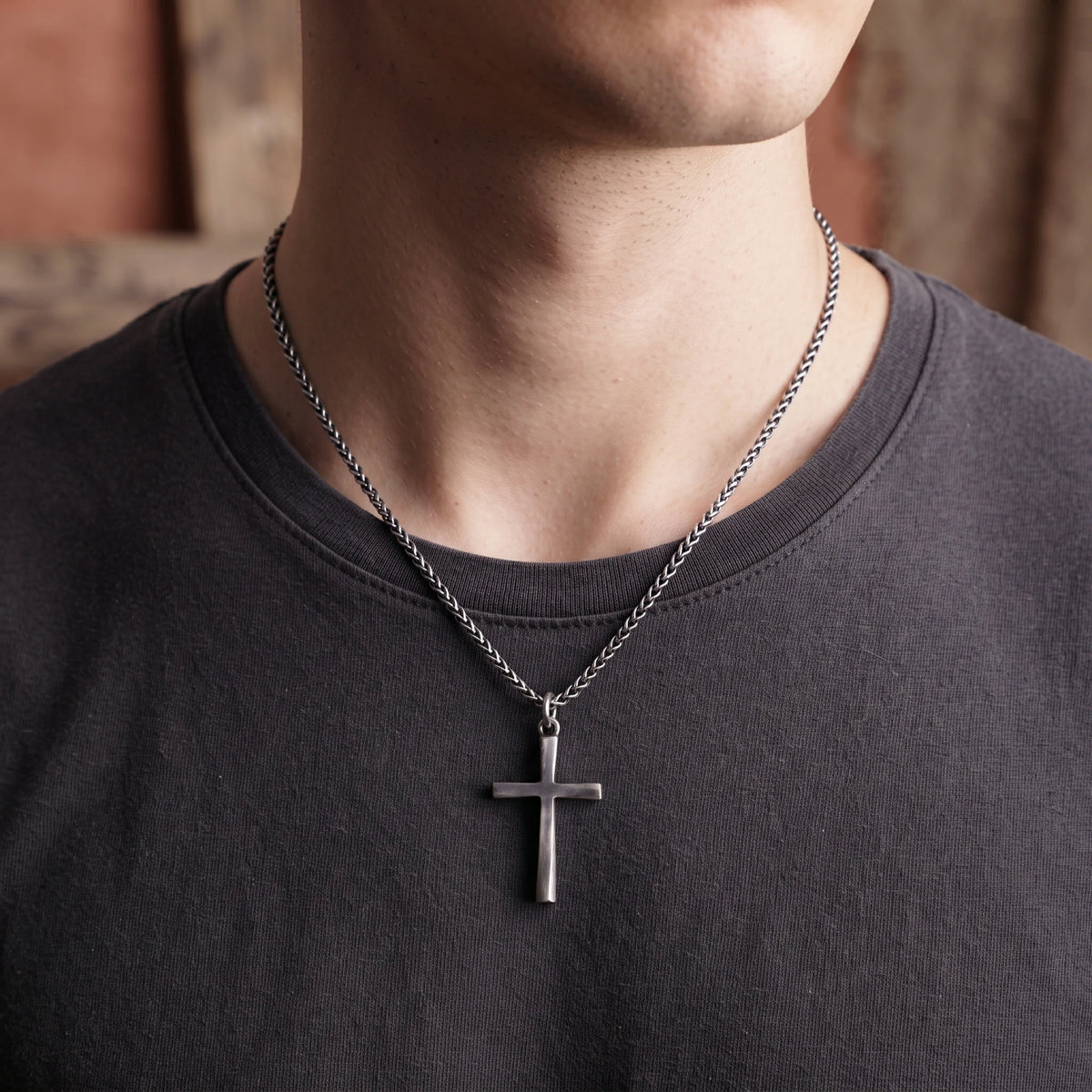 925 Sterling Silver Engravable Twisted Cross Pendant Anchored In Divine Grace