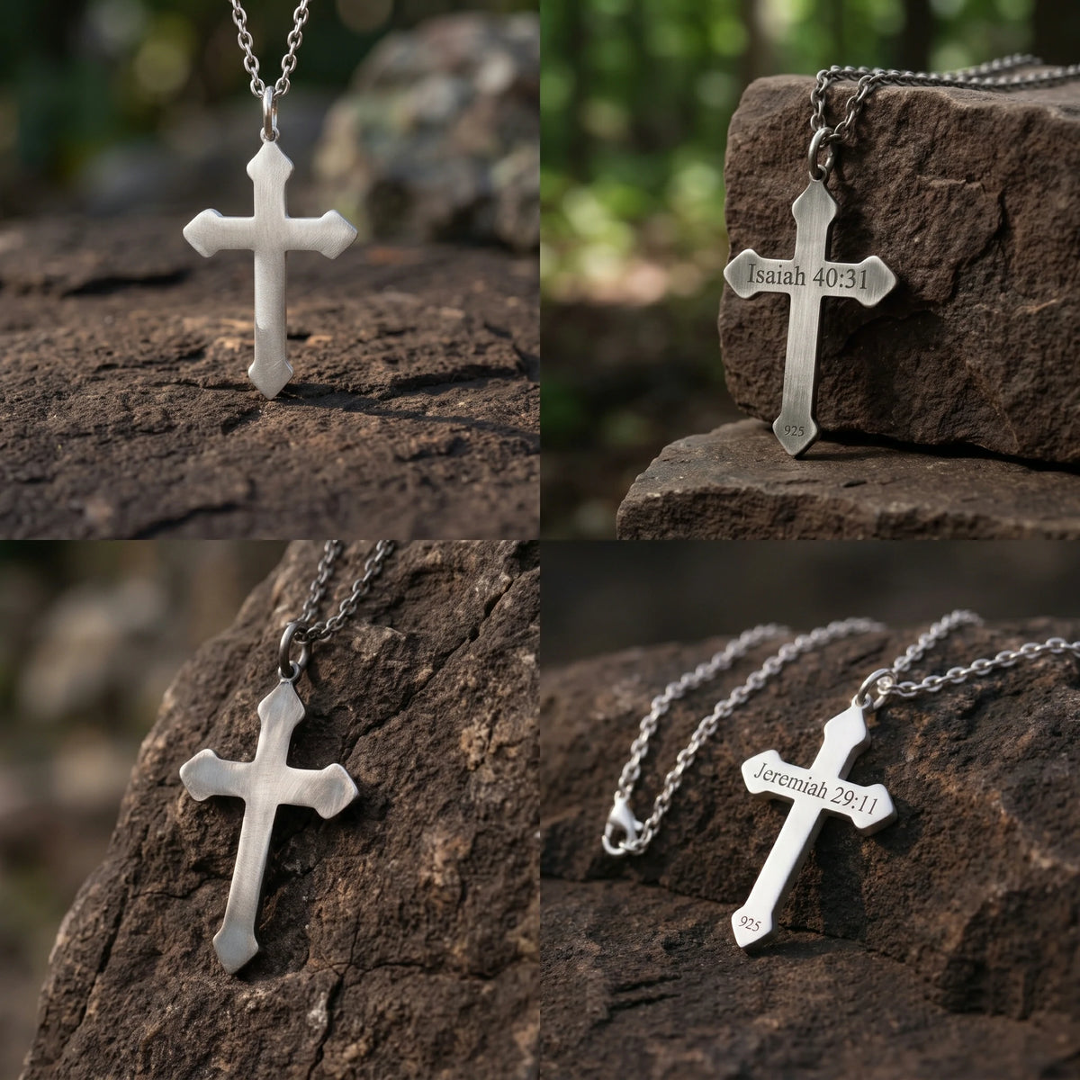 Custom Engraved 925 Sterling Silver Cross Pendant for Everlasting Devotion