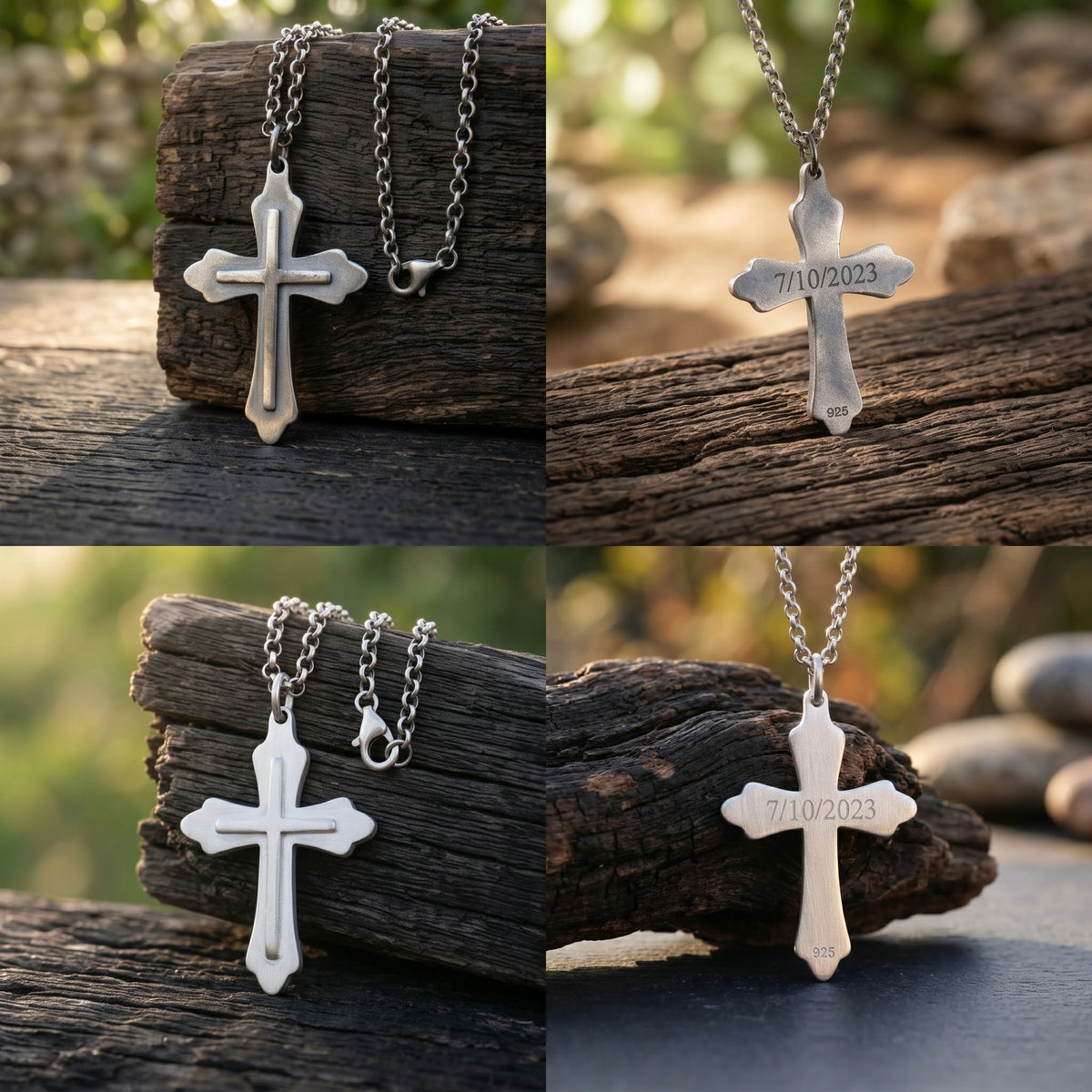 Custom 925 Sterling Silver Trinity Cross Pendant for Sacred Grace & Holy Salvation