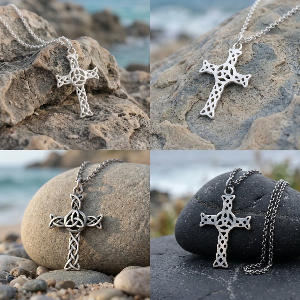 925 Sterling Silver Celtic Cross Pendant for Divine Grace & Eternal Protection