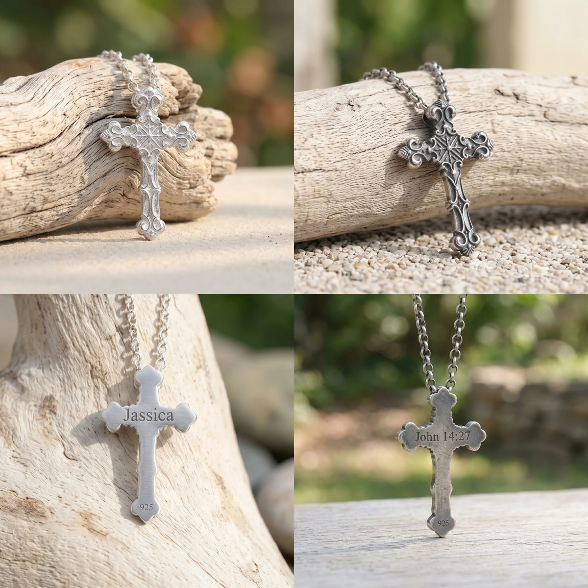 Custom 925 Sterling Silver Baroque Cross Pendant Enfolding Your Soul In Heavenly Grace