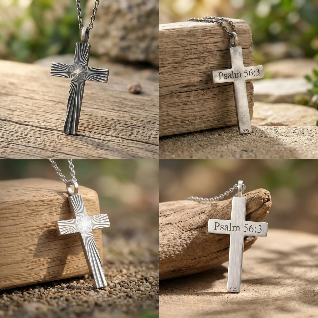 Radiant 925 Sterling Silver Cross Necklace for Divine Light & Everlasting Faith