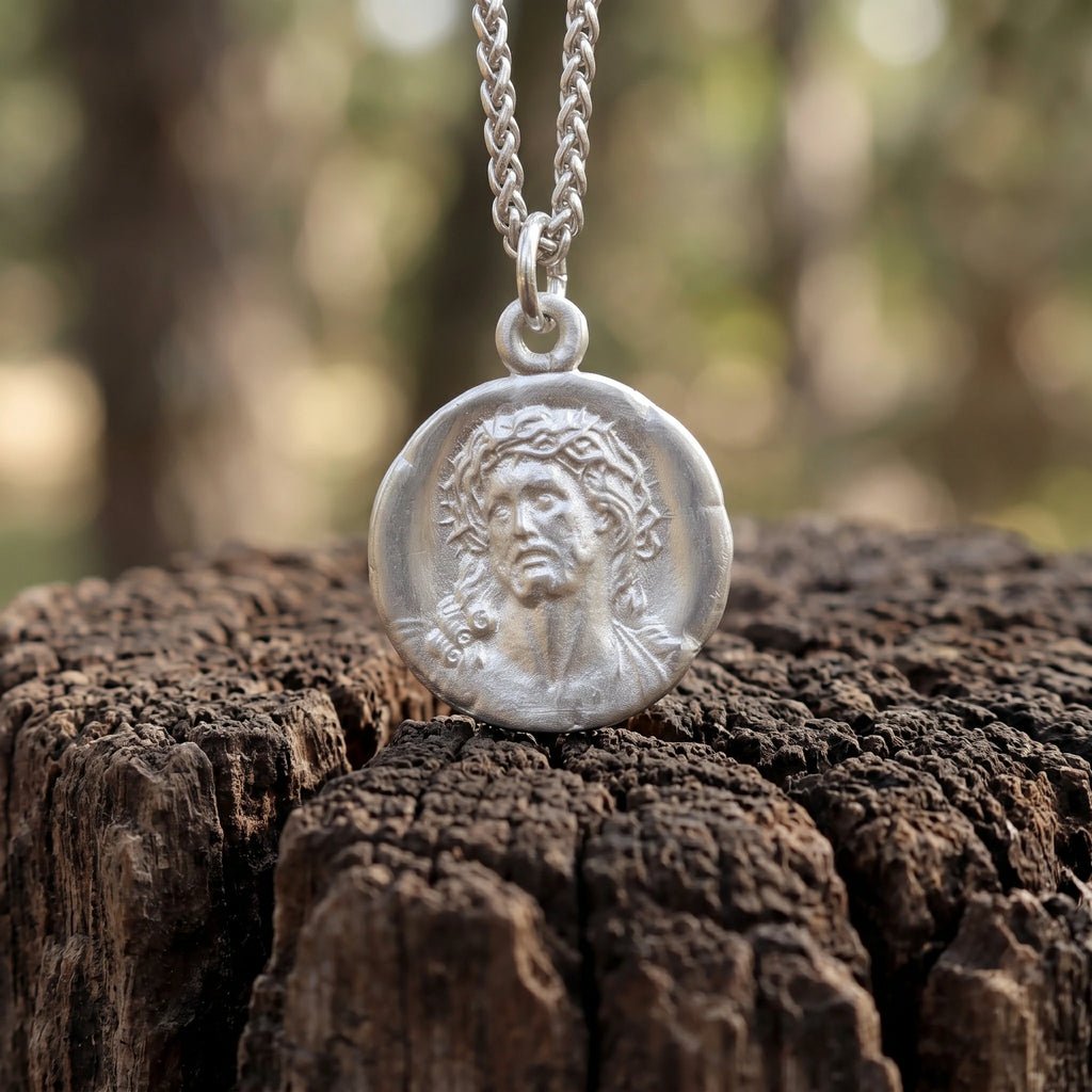 Custom 925 Sterling Silver Jesus Medallion for Sacred Grace & Holy Protection