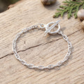 925 Sterling Silver Feather Clasp Anchor Chain Durable Bracelet Gift for Women