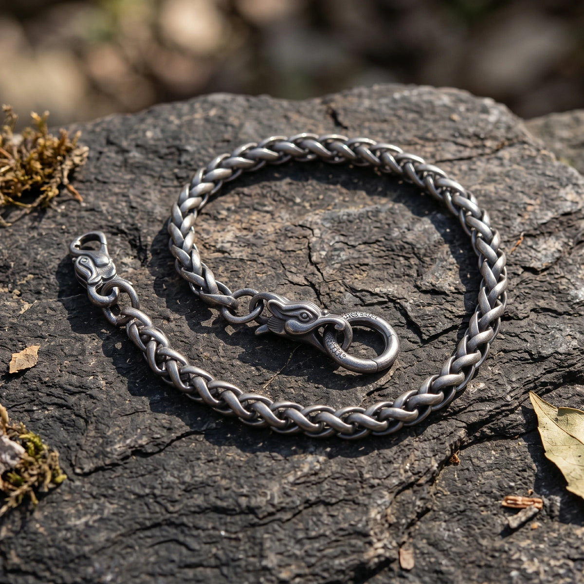 925 Sterling Silver Dragon Head Chopin Chain Durable Bracelet Gift for Him Her
