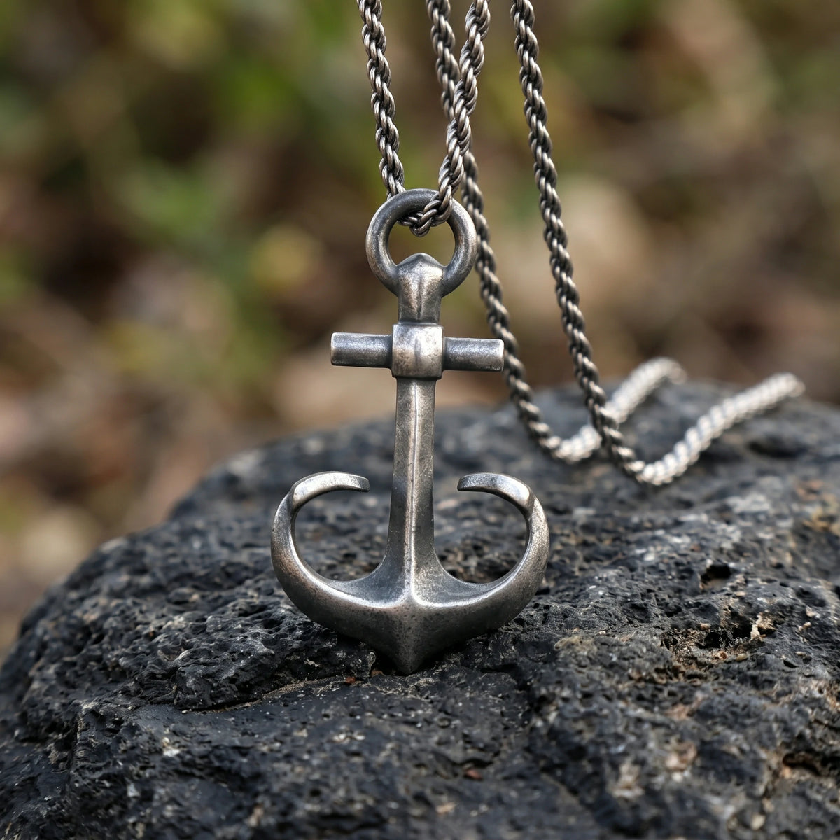 925 Sterling Silver Anchor Necklace, Vintage Nautical Talisman Pendant for Hope & Strength