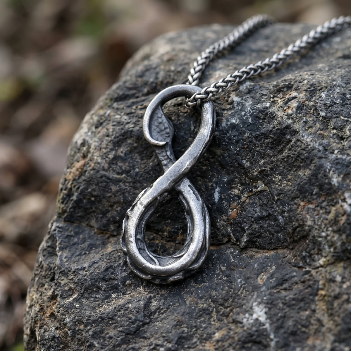925 Sterling Silver Infinity Serpent Pendant Embodying Eternal Power