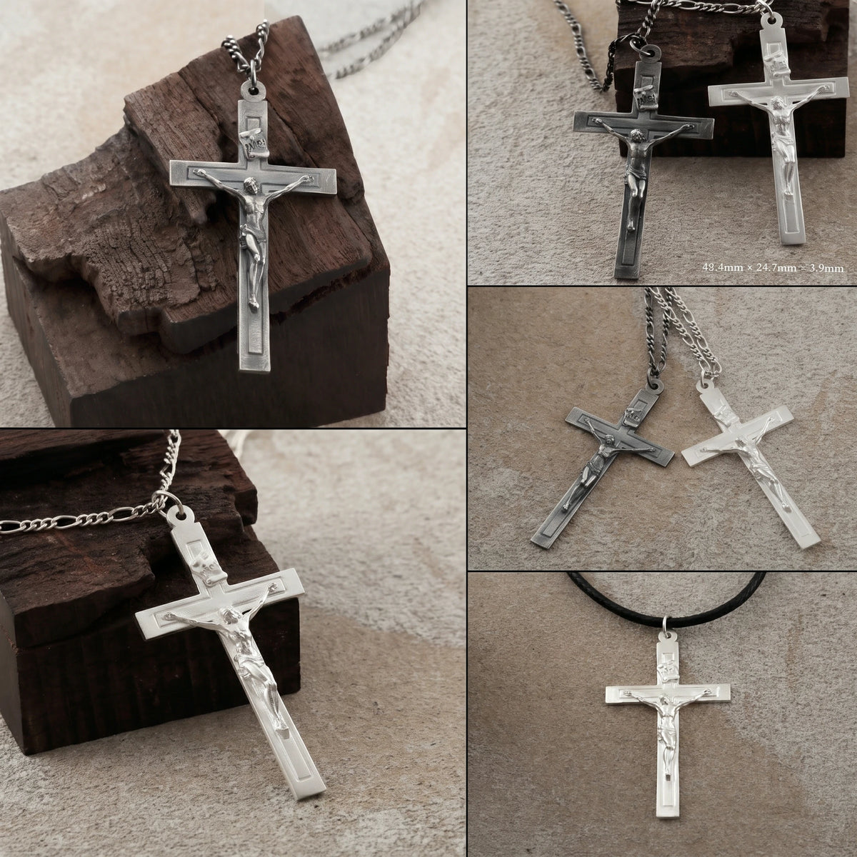 Sacred Fortitude Christ Pendant, Retro & Polished 925 Sterling Silver Talisman