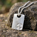 925 Sterling Silver Engravable Military Tag Cross Pendant Bound In Divine Protection
