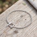 925 Sterling Silver Shackle Clasp Rolo Chain Durable Bracelet Gift for Him Her