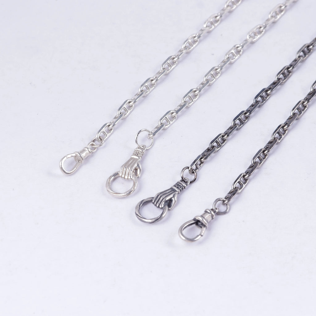 Mens 925 Sterling Silver Mariner Chain Necklace with Easy Clasp, 3mm-5mm