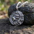925 Sterling Silver Lion Head Medallion Pendant Embodiment Of Fearless Inner Courage