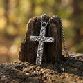 925 Sterling Silver Thorn Cross Necklace, Divine Protection Faith Pendant