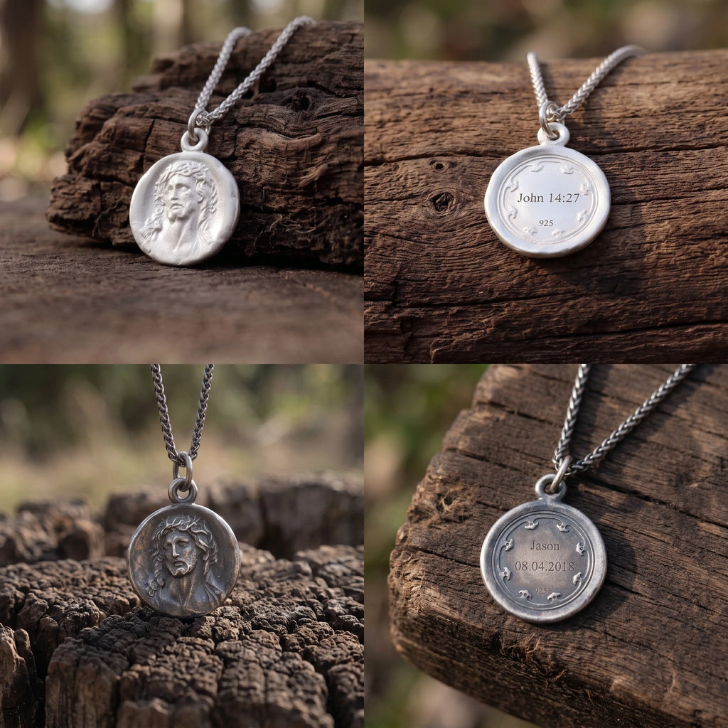 Custom 925 Sterling Silver Jesus Medallion for Sacred Grace & Holy Protection