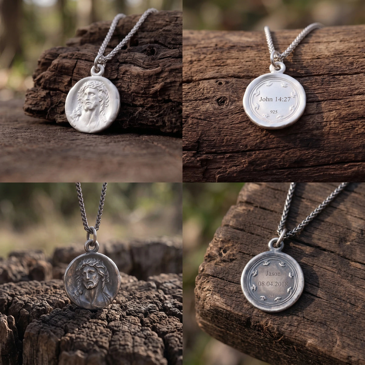Custom 925 Sterling Silver Jesus Medallion for Sacred Grace & Holy Protection