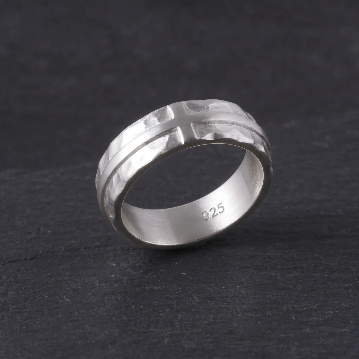 Engravable Antique 925 Sterling Silver Cross Ring, Symbol of Redemption, Shelter & Forgiving Love