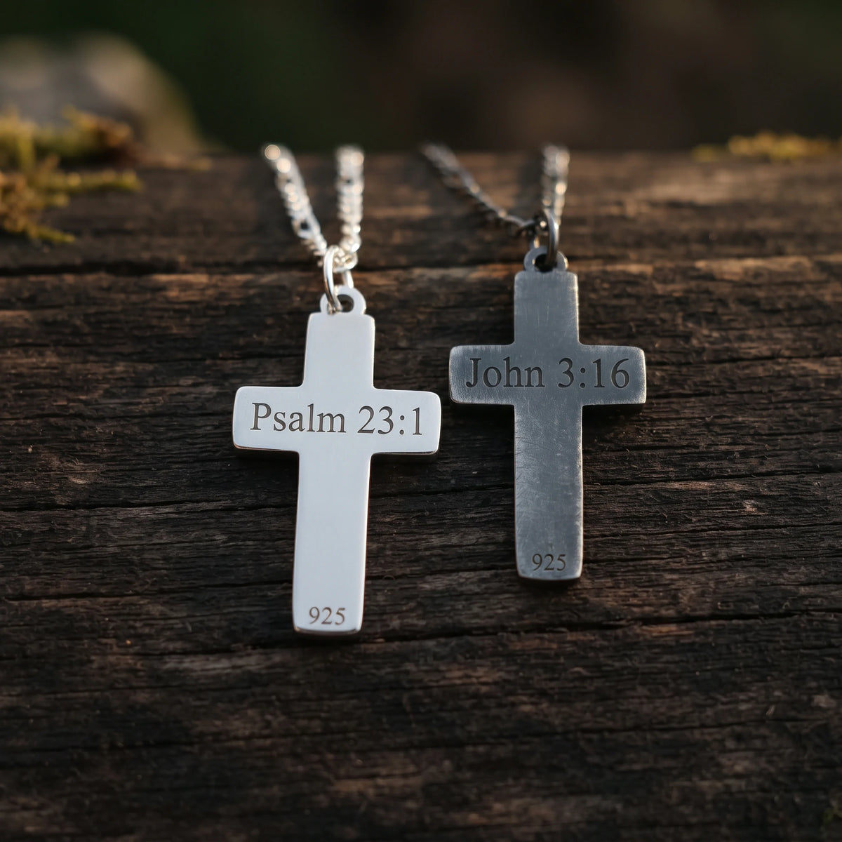 925 Sterling Silver Hammered Holy Cross Durable Custom Engravable Faith Pendant Necklace