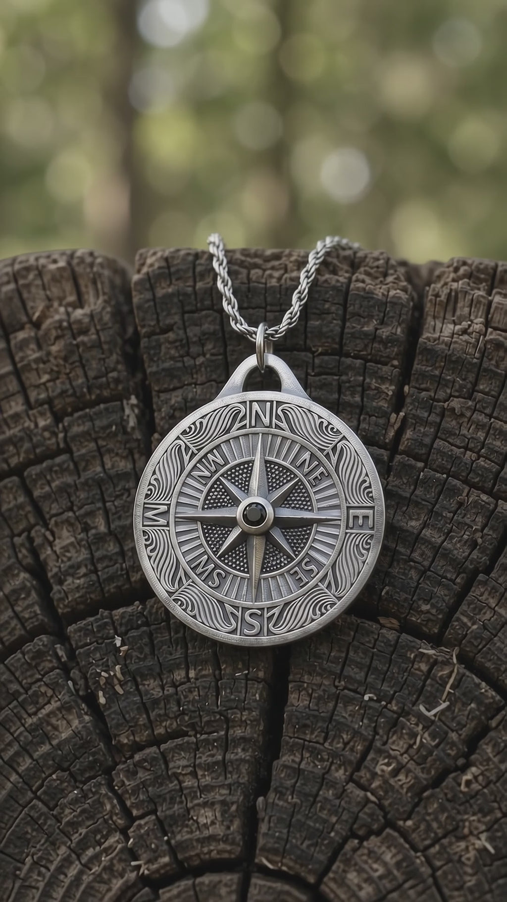 925 Sterling Silver Engravable Compass Pendant Guiding Your Journey In Timeless Style