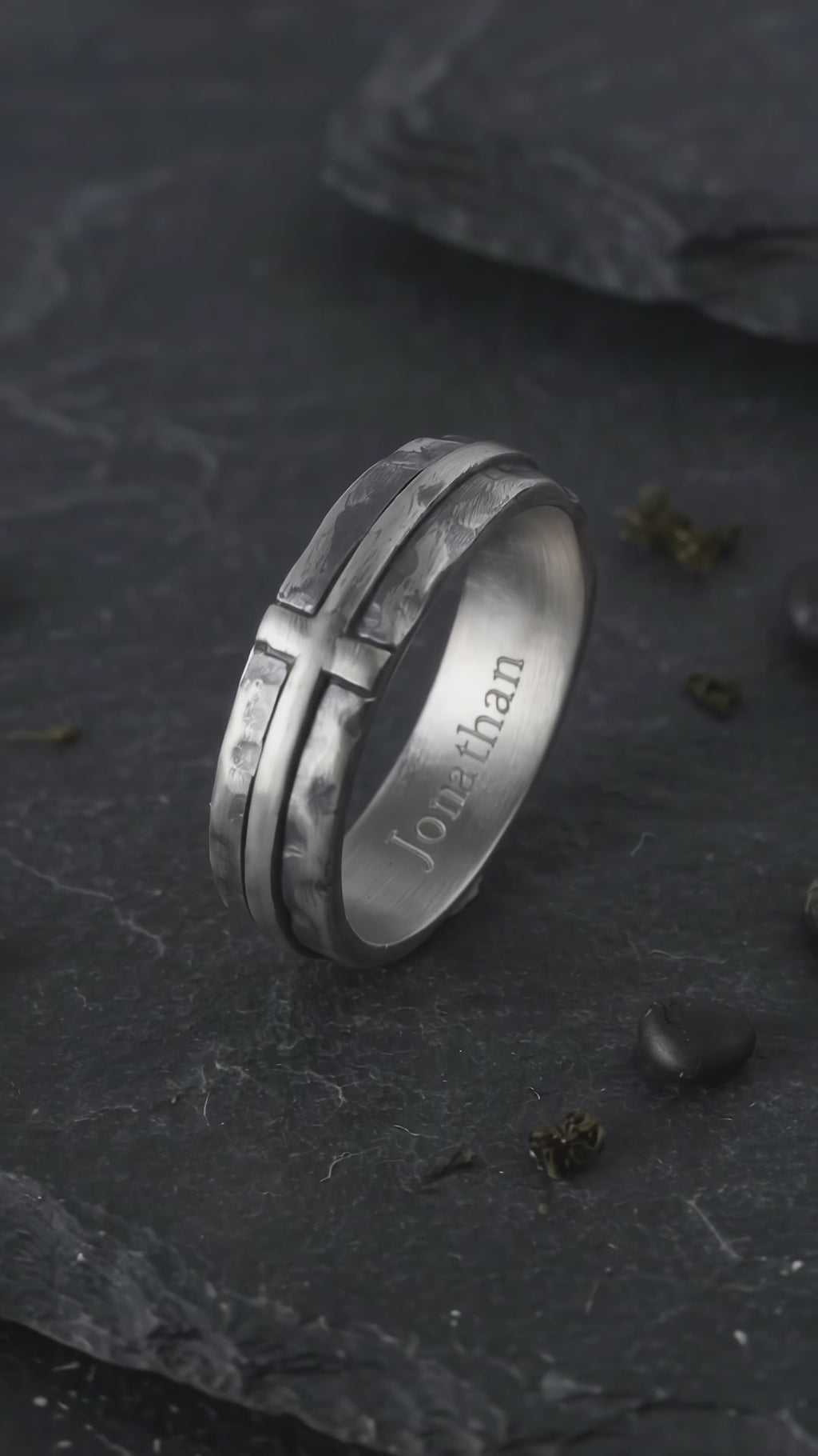 Engravable Antique 925 Sterling Silver Cross Ring, Symbol of Redemption, Shelter & Forgiving Love