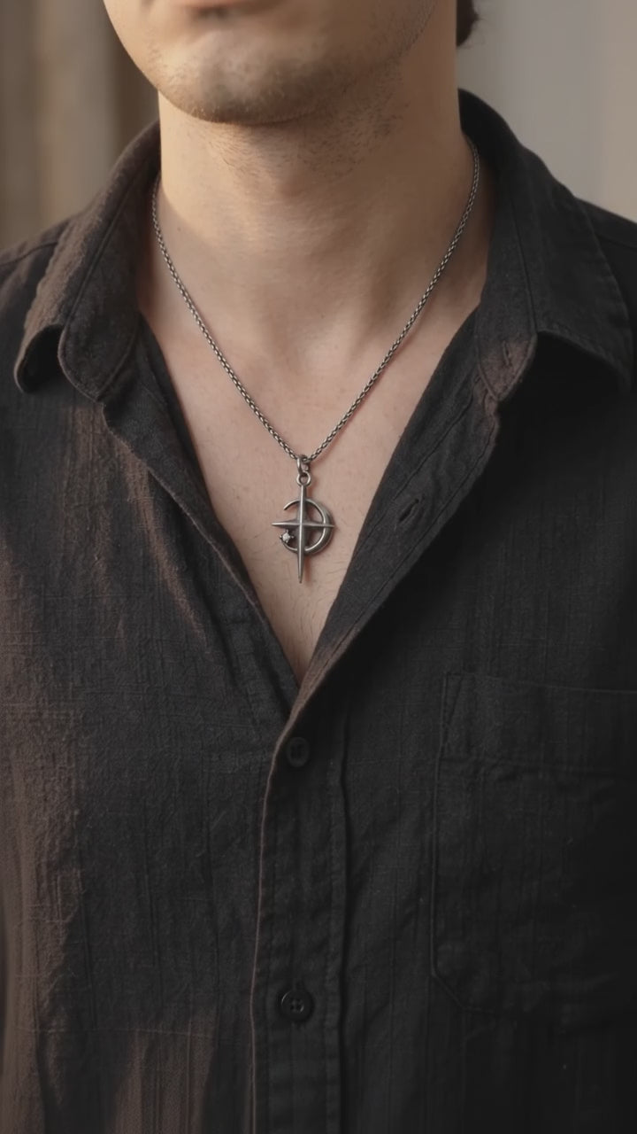 925 Sterling Silver Crescent Cross Pendant Anchored In Heavenly Grace And Salvation