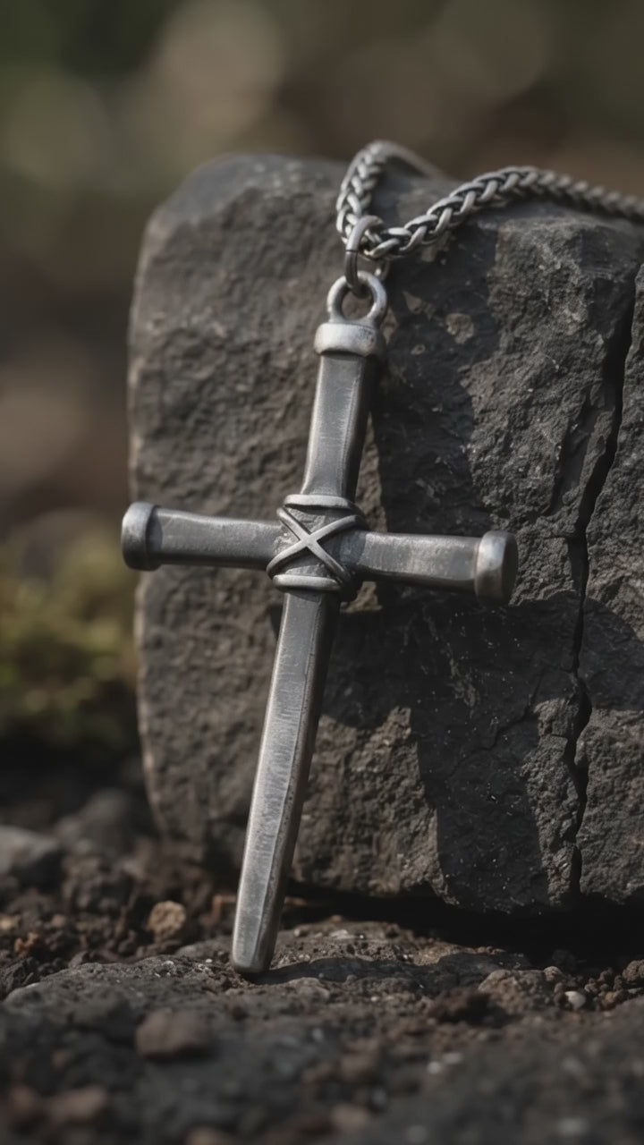 Sacred 925 Sterling Silver Wooden Beam Cross Pendant Protecting Your Faith and Soul
