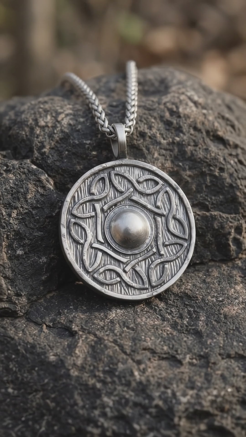 925 Sterling Silver Viking Shield Pendant Offering Rugged Strength And Timeless Style