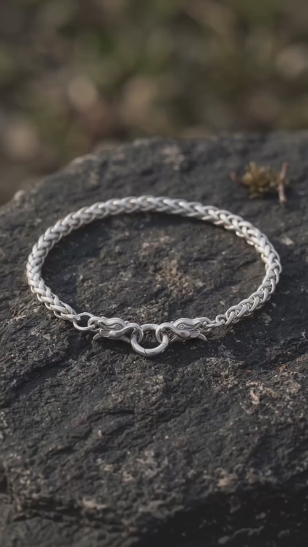 925 Sterling Silver Dragon Head Chopin Chain Durable Bracelet Gift for Him Her