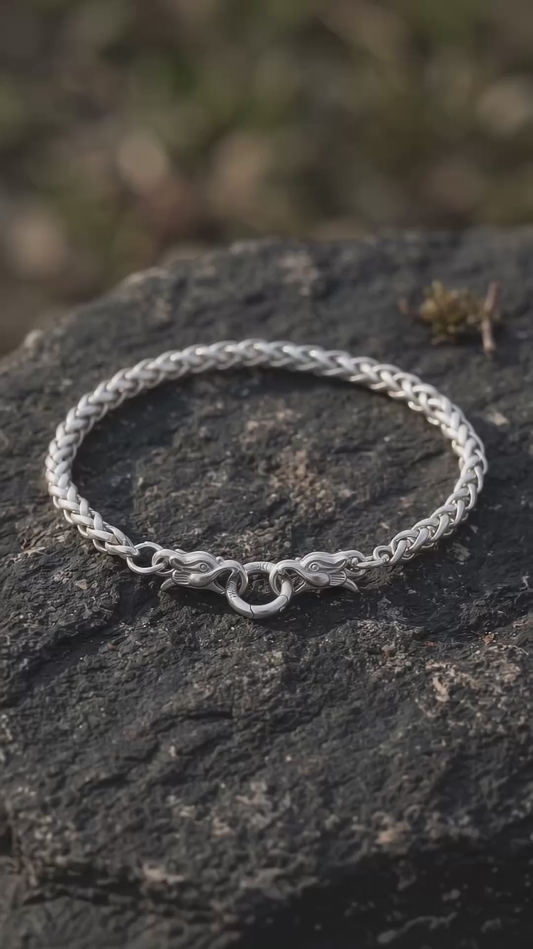 925 Sterling Silver Dragon Head Chopin Chain Durable Bracelet Gift for Him Her