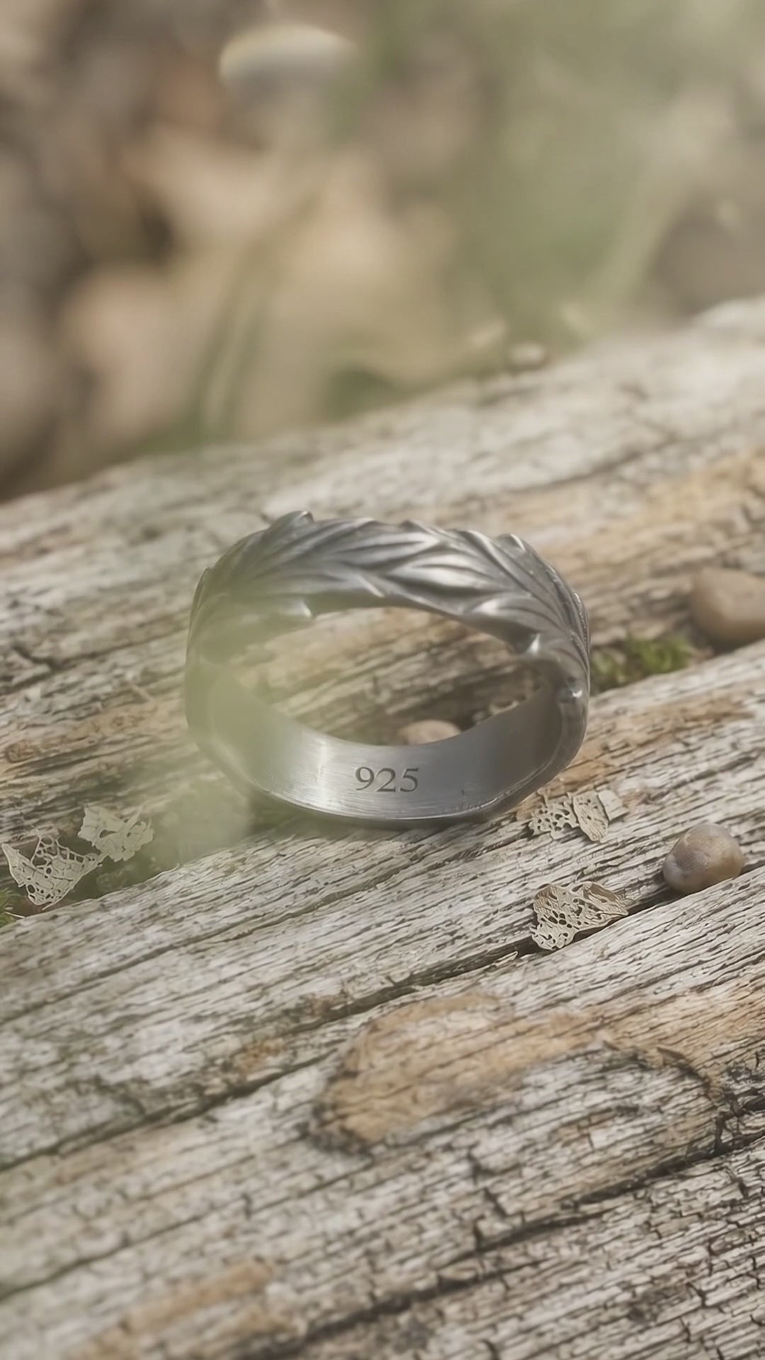 Vintage Oxidized 925 Sterling Silver Olive Leaf Ring-Custom Gift for Him