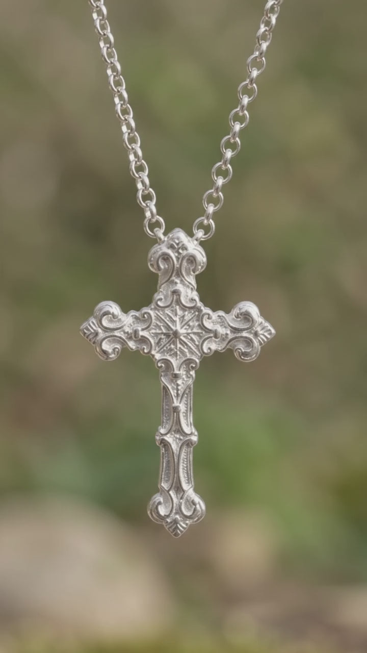 Custom 925 Sterling Silver Baroque Cross Pendant Enfolding Your Soul In Heavenly Grace