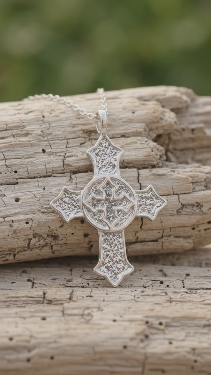 Custom 925 Sterling Silver Celtic Cross Pendant Enclosing Your Heart In Eternal Holy Light