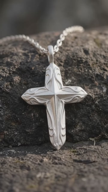 925 Sterling Silver Radiant Starburst Cross Pendant for Divine Light and Holy Grace
