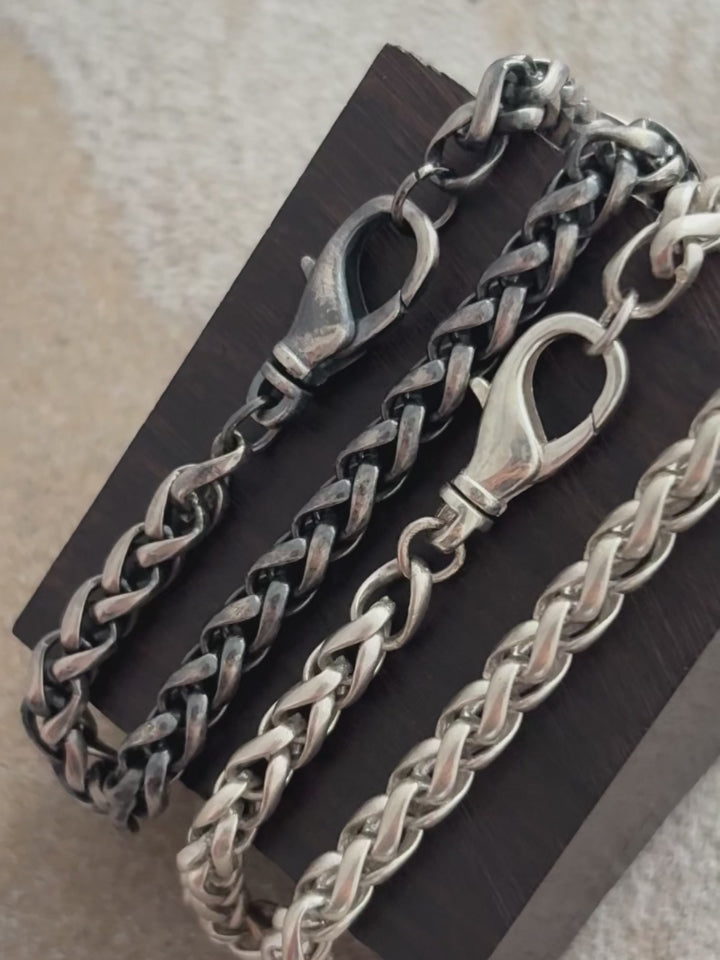 Classic Chopin Chain Bracelet, Solid 925 Sterling Silver Minimalist Wristband